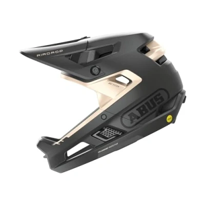 Imagen de ABUS Casco Fullface AirDrop MIPS MTB: Downhill, Freeride y Enduro para bicicleta de montaña con ventilación optimizada Ambient Sound Channel adultos, negro/oro, talla S/M