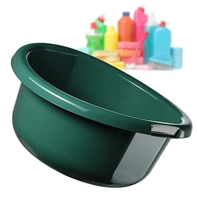 Imagen de KADAX cuenco de plástico, para lavar platos en diferentes tamaños y colores, resistente, universal, fregadero baño, lavadero (8L, verde)..