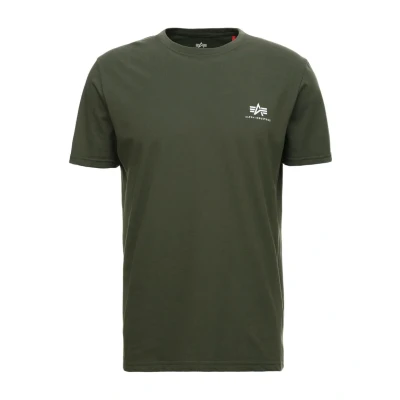 Imagen de Alpha Industries Small LOGO Camiseta básica, Hombre, Talla: XS, Dark oliv