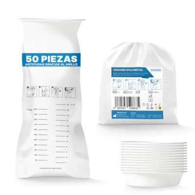 Imagen de 50x ARNOMED bolsas vomito coche niños, mareo viaje niño LDPE herméticas, bolsa con anilla, para de 2000ml