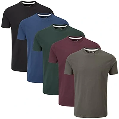Imagen de Charles Wilson Paquete 5 Camisetas Cuello Redondo Lisas (3X Large, Dark Essentials)