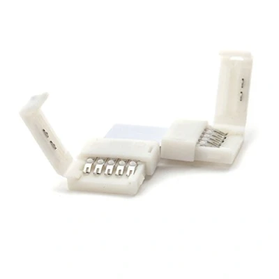 Imagen de RGBW 5 pines L Clip de Conector 12 mm; tira LED SMD5050; RGB + Blanco Esquina W
