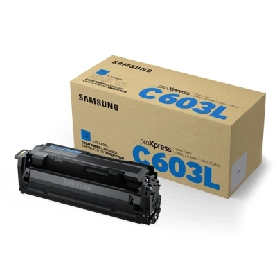 Imagen de Samsung CLT Y603L, SU557A, Amarillo, Cartucho Tóner de Alta Capacidad Original, 10.000 páginas, compatible con impresoras LaserJet ProXpress Color C4010ND, C4060FX y C4062FX