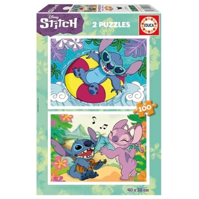 Imagen de Educa Disney Stitch Set de 2 Puzzles Infantiles con 100 Piezas. Medidas: 40 x 28 cm. Recomendados a Partir 6 años (19998)