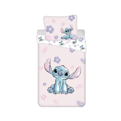 Imagen de My sweety pop Lilo&amp;Stitch Juego de cama infantil 2 piezas, funda nórdica reversible, 140 x 200 cm, almohada, 70 90 algodón, rosa