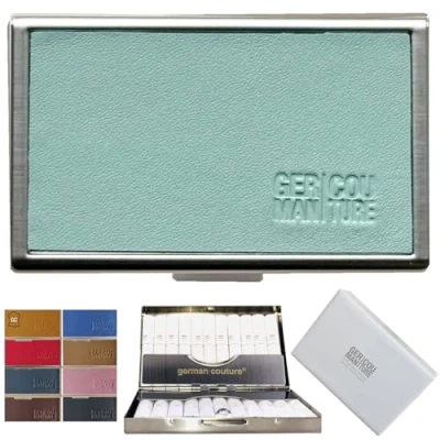 Imagen de GC funda de acero inoxidable para Sticks Terea Heets Iluma Prime One Originals accesorio con piel auténtica compatible IQOS, azul claro