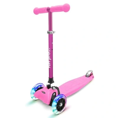 Imagen de Patinete One de fun pro El Seguro Premium para niños, con LED en Las Ruedas, Plegable, a Partir 2 años (Patinete), certificación TÜV, Rosa Deluxe
