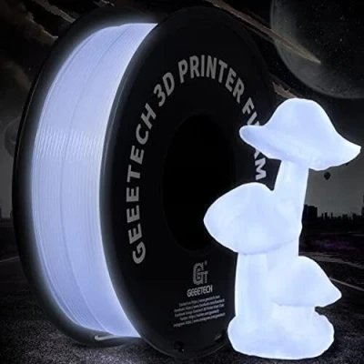 Imagen de GEEETECH Filamento PLA de 1.75 mm,Resplandor blanco, Impresora 3D 1kg Carrete, Precisión Dimensional +/ 0.02 mm