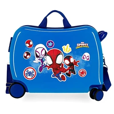 Imagen de Marvel Spiderman go webs Maleta Infantil Azul 50x39x20 cms Rígida ABS Cierre de combinación lateral 34L 1,8 kgs 4 Ruedas Equipaje Mano