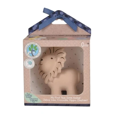 Imagen de Tikiri 8596012 Sonajero de Caucho Natural en Caja Regalo, diseño león, Juguete baño, para bebés y niños a Partir 0 Meses