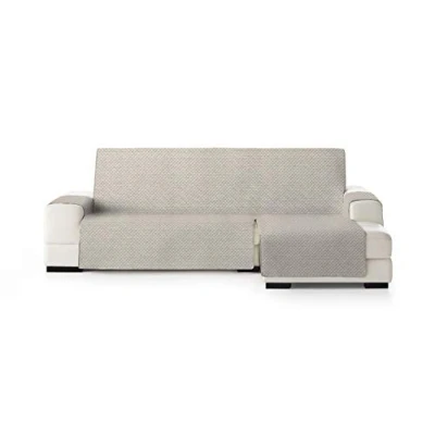 Imagen de Eysa Mist Funda, Poliéster, Beige/Gris, Chaise Longue 240cm. Válido para sofá Desde 250 a 300cm