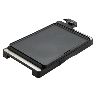 Imagen de JATA JEGR1246 Plancha de Cocina 2000 W. Superficie: 35,6 x 25,4 cm. Antiadherente. Libre PFOA. Muy resistente al rayado. Fácil Limpieza. Bandeja recogegrasas.