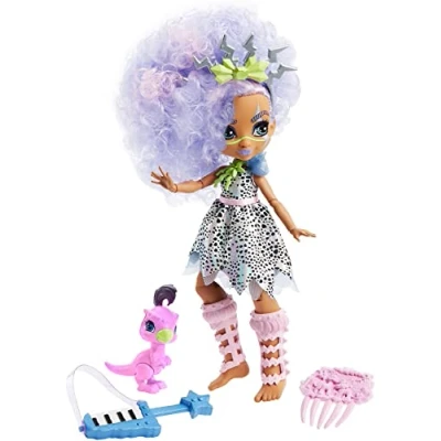 Imagen de Cave Club Bashley Muñeca con Accesorios de Juguete y Moda, Incluye Mascota (Mattel GTH04)