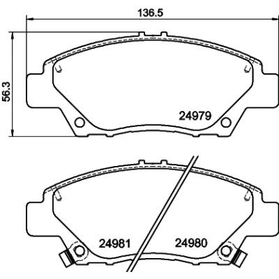 Imagen de HELLA 8DB 355 015 001 Juego de pastillas freno con avisador acústico desgaste accesorios HONDA: Jazz 2, 3, CIVIC 8