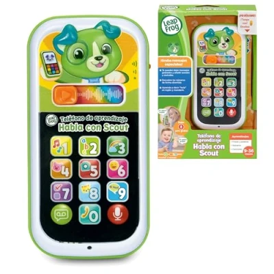 Imagen de Leapfrog VTech Teléfono de Aprendizaje Habla con Scout, Interactivo, Graba Mensajes y Conversaciones, Desarrollo del lenguaje, Regalo bebés +9 Meses, Versión ESP
