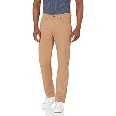 Imagen de Amazon Essentials Pantalón Chino Elástico Cómodo con 5 Bolsillos y de Ajuste Recto (Previamente Goodthreads) Hombre, Marrón Caqui Claro, 30W / 36L
