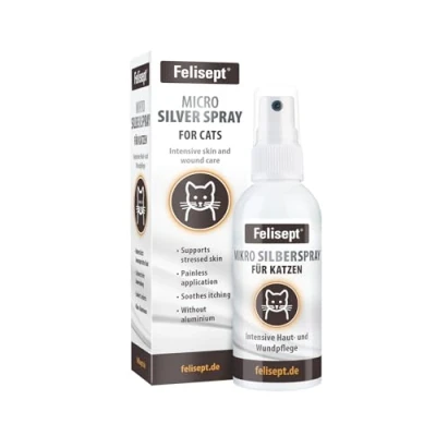 Imagen de Felisept Micro Plata Spray para Gatos 75ml de Perro contra picores heridas Indoloro el Sin Aluminio &amp; coloidal Hidrata