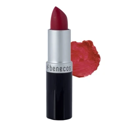 Imagen de Benecos natural beauty 90498 lápiz labial brillante con aceite de jojoba orgánico y cera abeja orgánica solo rojo