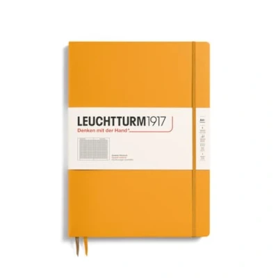 Imagen de LEUCHTTURM1917 368144 Libreta Master Slim (A4+) 225 x 315 mm, Tapa Dura, 123 páginas numeradas, Rising Sun, Cuadriculada