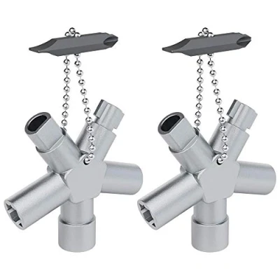 Imagen de ABSINA Llave universal de 6 perfiles 2x triangular y cuadrada disttibuciónn para armarios sistemas cierre contadores