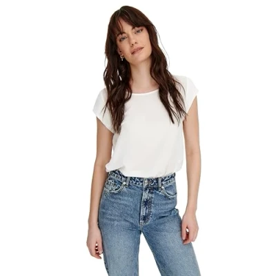 Imagen de ONLY Onlvic Solid Blusa, Mujer, Talla: 40, Cloud dancer