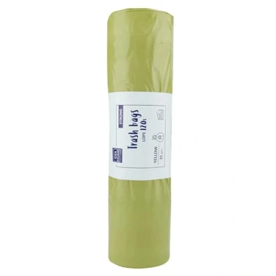 Imagen de IDEA HOME 25 Unidades Bolsas de Basura LDPE para Reciclar Extra Resistentes Separación Residuos, Fuerte, 120L, Amarillo