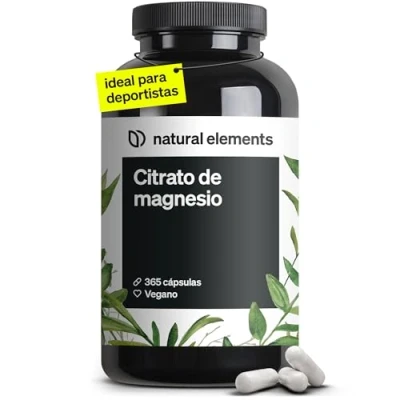 Imagen de Citrato de magnesio Premium 2320mg, los cuales 360mg son elemental por dosis diaria 365 cápsulas veganas Alta dosificación Probado en laboratorio