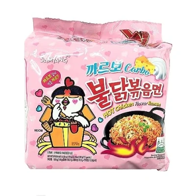 Imagen de Samyang Carbo Buldak Bokkum Ramen Pack of 5 Hot Spicy Chicken Flavor