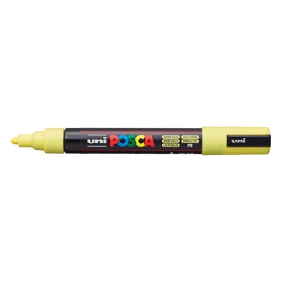 Imagen de Faber Castell uni ball 182502 Marcador POSCA con punta redonda, ancho de trazo 1,8 2,5 mm, amarillo claro,