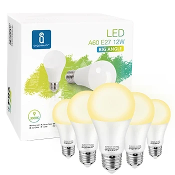 Imagen de Aigostar Bombilla LED E27 12W, Luz calida 3000K, 984 Lúmenes, Ángulo 280,No regulable,Bombillas A60 5 Unidades