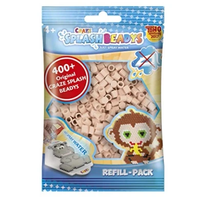 Imagen de CRAZE Splash Beadys Perlas de agua para niños, paquete recambio color piel 400 piezas, cuentas sin plancha, Refill pegar