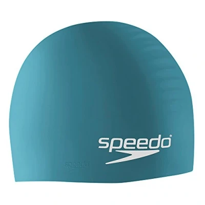 Imagen de Speedo Gorro de natación Silicona Unisex, Color Verde Azulado Oscuro, Talla única del Reino Unido