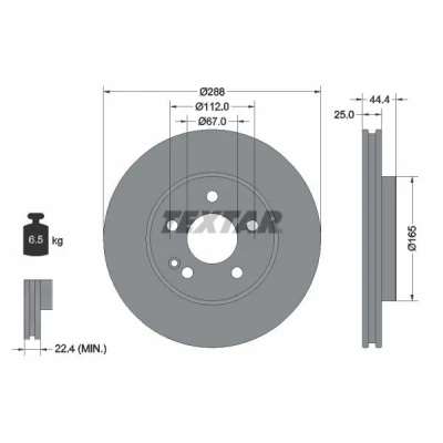 Imagen de TEXTAR PRO+ 92132005 Disco de freno MERCEDES BENZ: Clase B, A