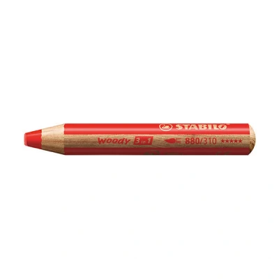 Imagen de Lápiz de Color multitalento STABILO woody 3 en 1 Caja con 5 unidades rojo