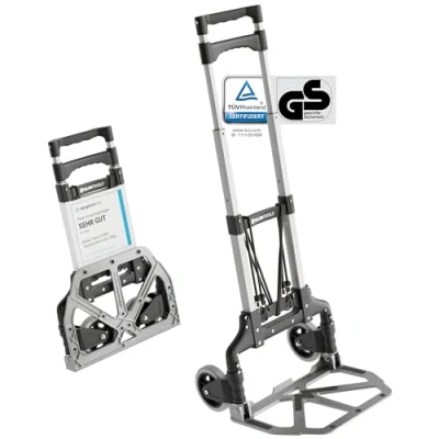 Imagen de ATHLON TOOLS Carretilla Plegable de Aluminio 70 kg Carga MAX Mano con Ruedas Bandas Rodadura Suaves Zona Almohadillas Antideslizantes