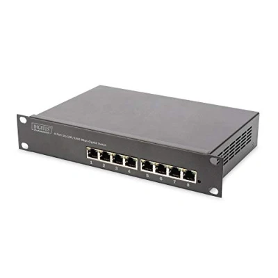 Imagen de DIGITUS Gigabit Ethernet Switch 10 pulgadas 8 puertos L2+ Managed VLAN, Link Aggregation &amp; Port Control Negro