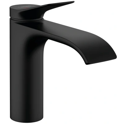 Imagen de hansgrohe Vivenis grifo lavabo sin desagüe, ahorro de energía (CoolStart), monomando 110 mm, mezclador agua (EcoSmart), negro mate, 75024670