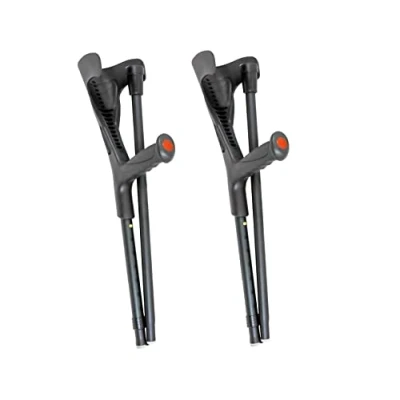 Imagen de Pepe Muletas Plegables Adulto (x2 uds), Regulables Aluminio, para Viaje, Muleta Plegable Mujer y Hombre, Regulables, Negras.