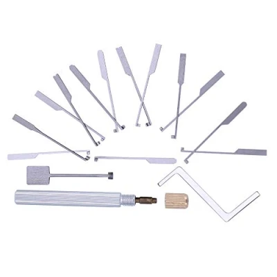 Imagen de Loboo Idea 15 unids Dimple Kaba Lock Pick Set Opener para cerrajeros principiantes y profesionales, Locksmith Tools abrir el bloqueo de doble extremo