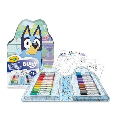 Imagen de CRAYOLA Maletín Bluey para Colorear con Pegatinas, Set rotuladores, Páginas Colorear, 45 Piezas, Regalo Creativo Niños, a partir de 5 años, 04 0784