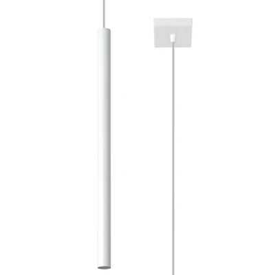Imagen de SOLLUX lighting Pastelo 1 Lámpara Colgante De Techo Diseño Moderno Con Pantalla Cilíndrica Metal Bombilla Reemplazable G9, x 4 W Acero Recubrimiento En Polvo, Blanco, 8x8x100 cm