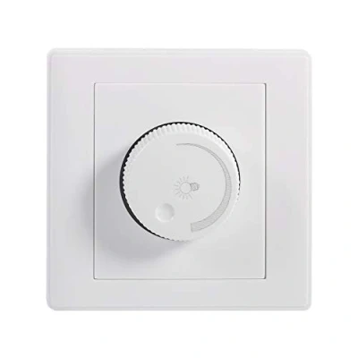 Imagen de Samfox Conmutador de Luces Práctica Empuje Montado en la Pared Encendido/Apagado Rotary LED Panel Regulador del Brillo Lámpara Intensidad