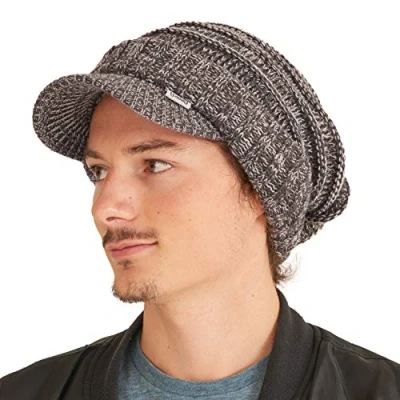 Imagen de Gorros Invierno de Punto Hombre Gorra Visera Tejido Calentito Mujer Casquillo Beanie Hipster Hopa Calida Mix Marrón