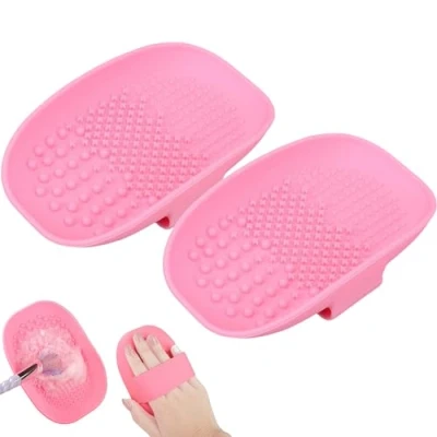 Imagen de 2 Almohadillas de Limpieza para Brochas Maquillaje, Cepillo Limpiador Maquillaje Almohadilla, Alfombrilla Belleza Silicona, Cejas y Base