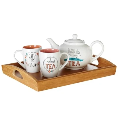 Imagen de Premier Housewares Bandeja Rectangular con Asas (bambú), Color Madera
