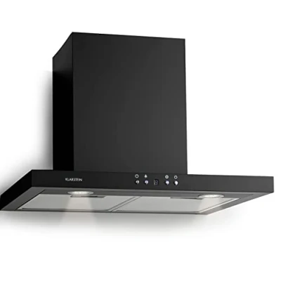 Imagen de Klarstein Limelight Campana extractora cocina de pared Extractor humos, Rendimiento 600 m3/h, 3 niveles potencia, Filtros grasa, Iluminación LED, 64 dB, 60 cm Ancho, Negro