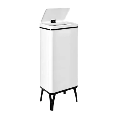 Imagen de WELL HOME MOBILIARIO &amp; DECORACIÓN Cubo de basura inteligente con apertura automática y contacto manual 60L, 35,5x26x95,5cm color blanco.