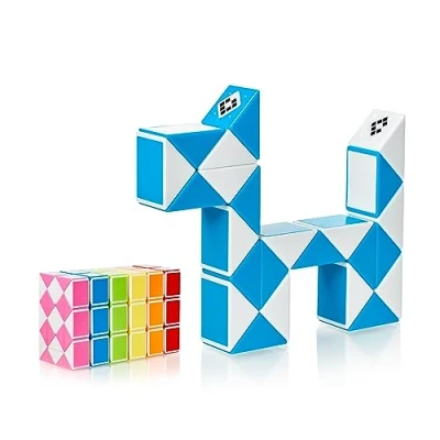 Imagen de Cubidi Serpiente mágica con Bloques Juegos de Rompecabezas Regalos Cumpleaños Niños Colegio Unisex Pequeños obsequios para Adultos Azul 24 Tamaño Bloque mm x 17