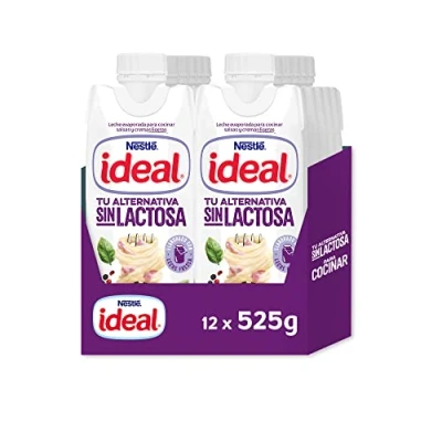 Imagen de Nestlé Ideal leche evaporada Sin Lactosa Caja de 12 x 500 ml (525 g)