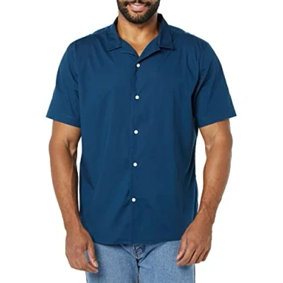 Imagen de Amazon Essentials Camisa Hawaiana de Corte Estándar Hombre, Azul Marino, XS